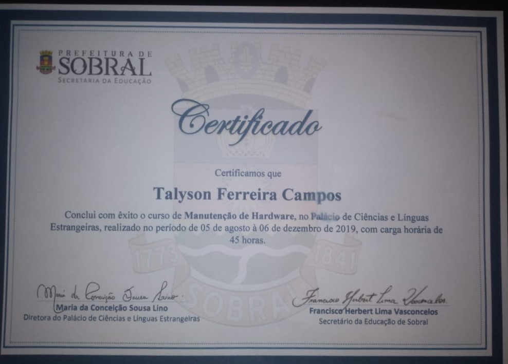 imagem do certificado